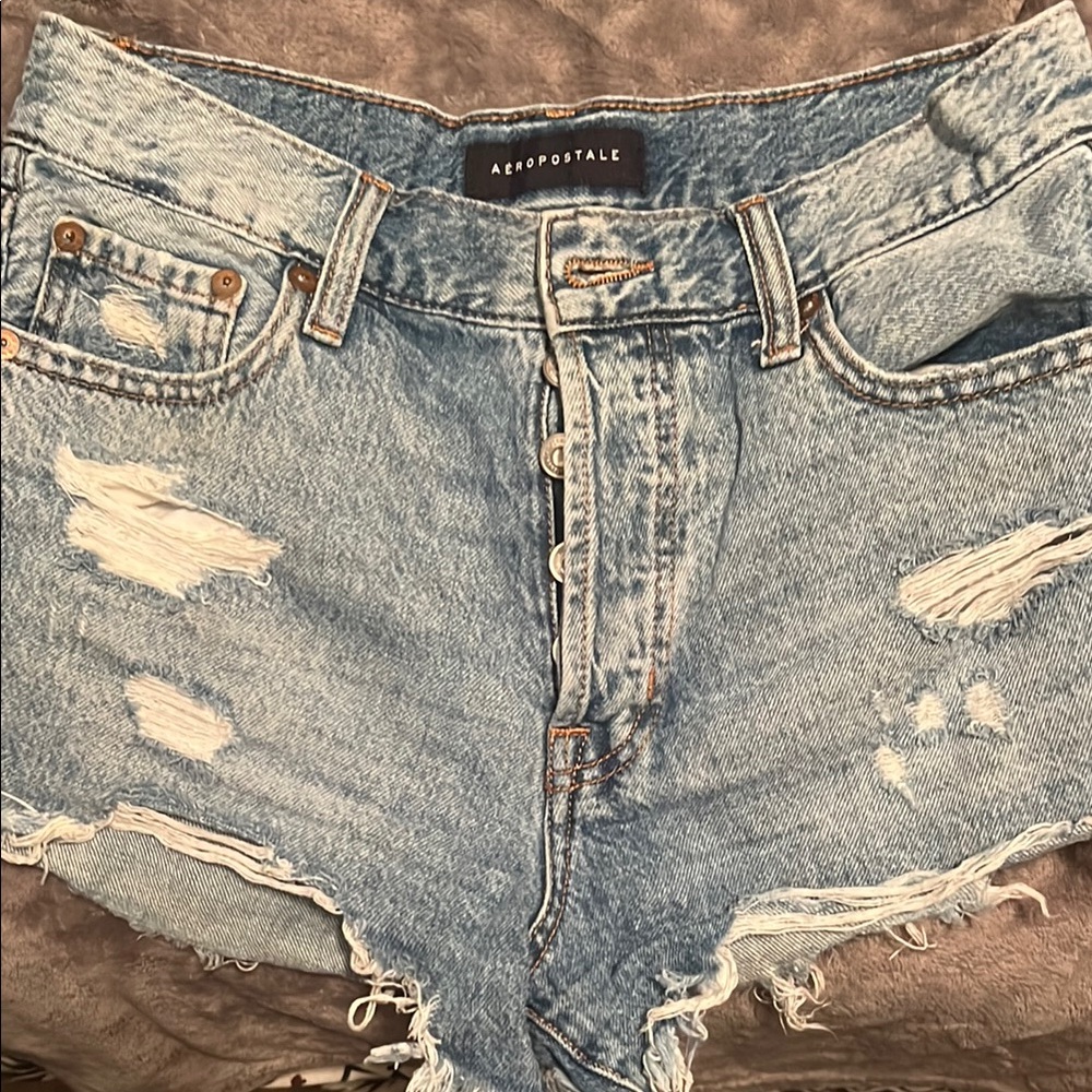 Aeropostale Distressed Denim Shorts